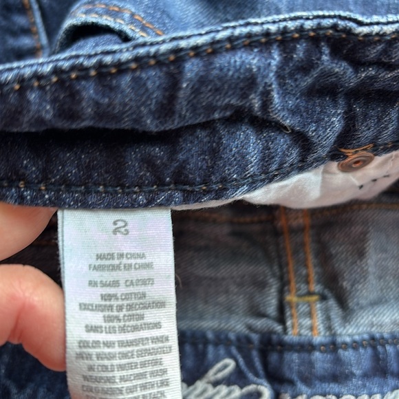 American Eagle Distressed Jean Shorts | Rolled Hem | Classic Blue Denim - Picture 7 of 7